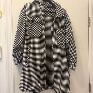 Zara Women's Black and White Gingham Utility Jacket